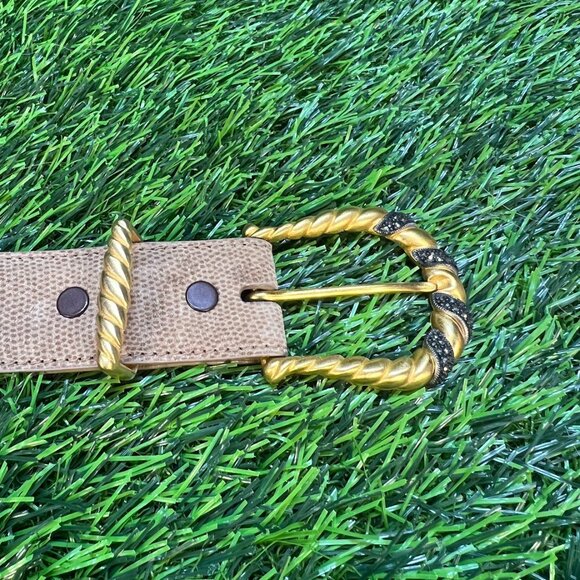 Vintage Judith Jack‎ Suede Leather Belt Marcasite Jeweled buckle - Picture 2 of 6